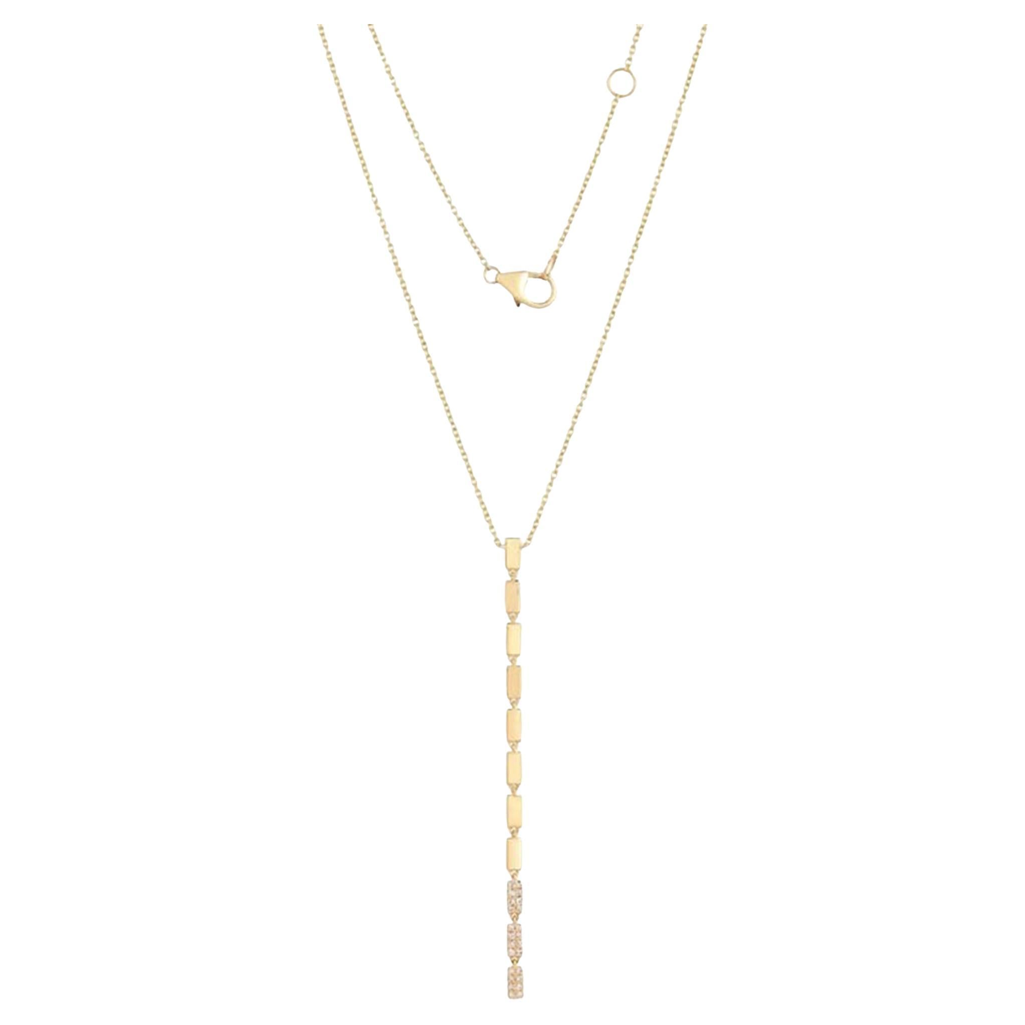 0.07ctw Diamond 14K Yellow Gold Lariat Necklace