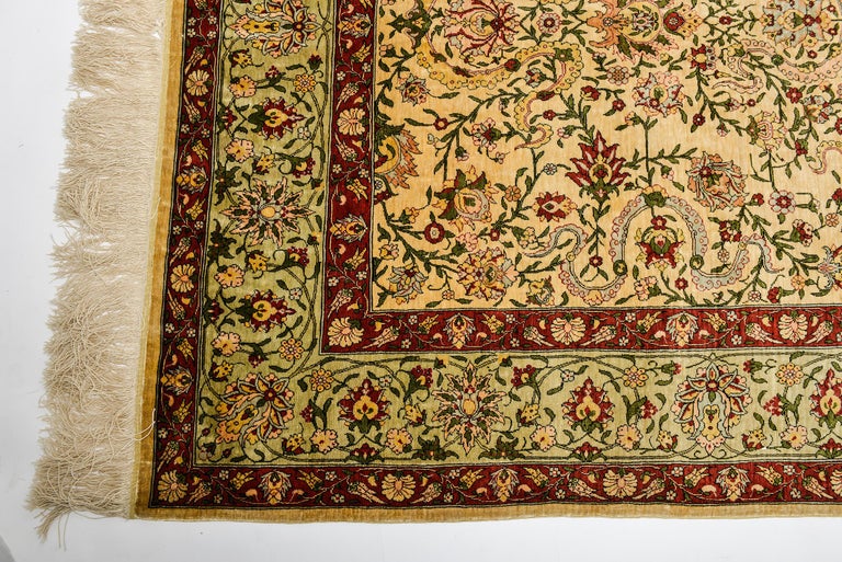 Pure Silk Carpet or Rug Keissary For Sale at 1stdibs