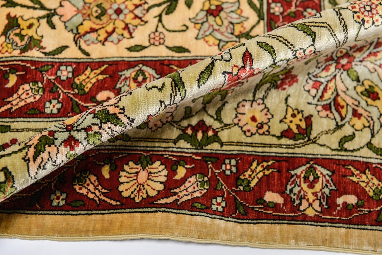 Pure Silk Carpet or Rug Keissary For Sale at 1stdibs