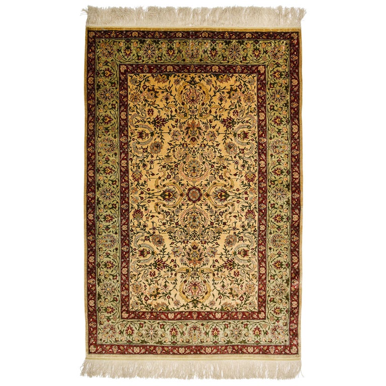 Pure Silk Carpet or Rug Keissary For Sale at 1stdibs