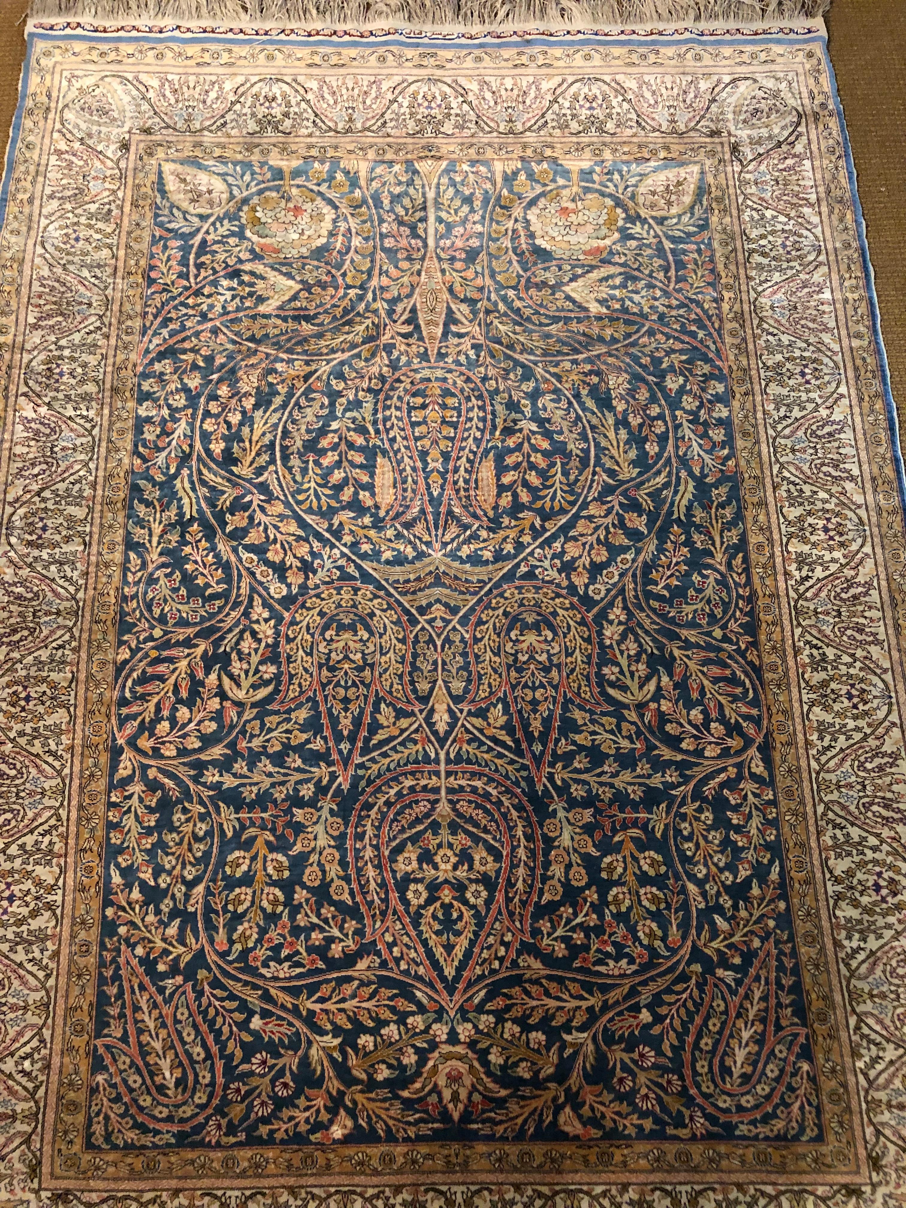 Pure Silk Carpet Region Hereke Turkey with Certificate 5