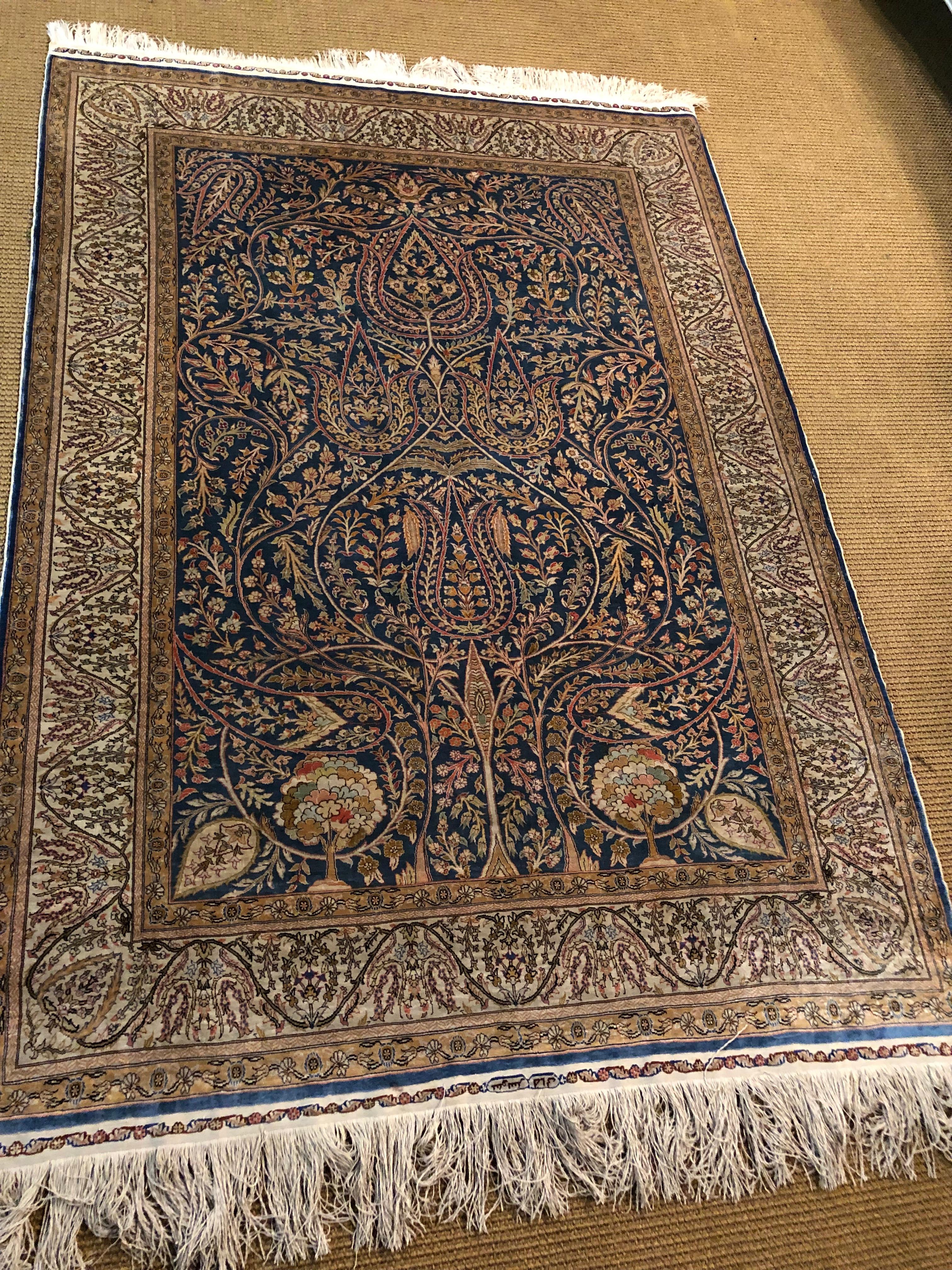 Pure Silk Carpet Region Hereke Turkey with Certificate 6