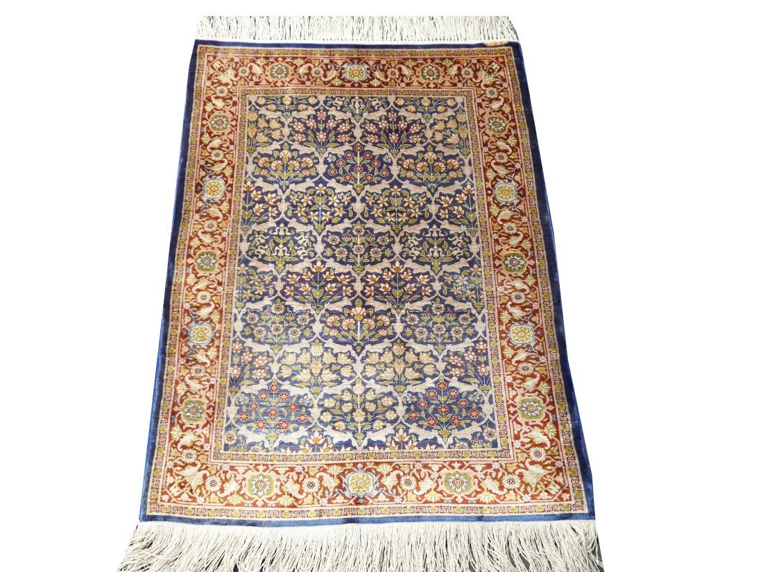 Pure Silk Hereke Original Turkish Rug Signed For Sale 4