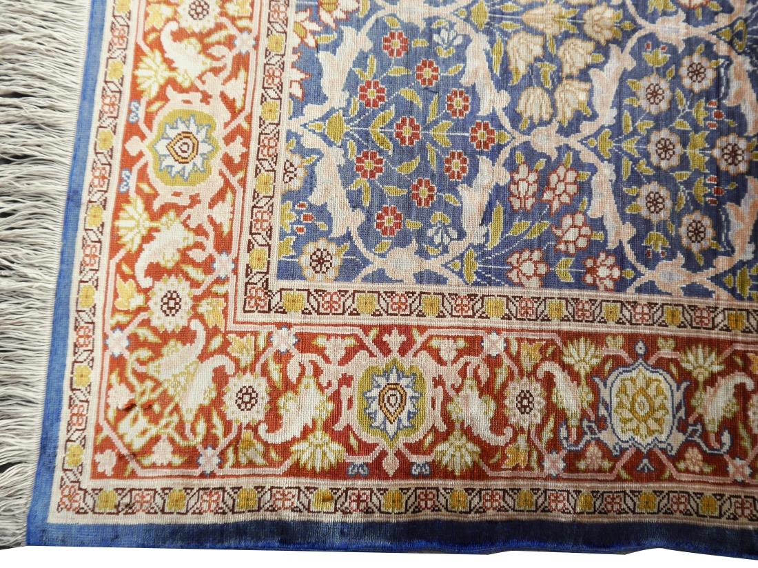 Islamic Pure Silk Hereke Original Turkish Rug Signed For Sale