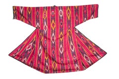 Pure Silk Ikat Chapan from Tajikistan, Late 19th C