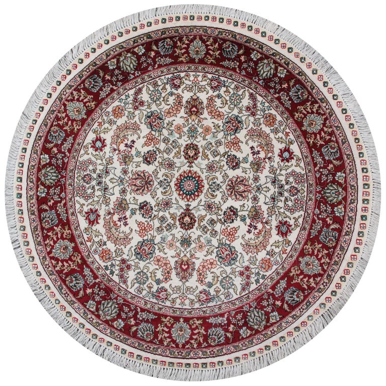 Pure Silk Rugs Chinese Round Fl Carpet With Persian Rug Design