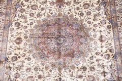 Tappeto Tabriz in pura seta trapuntato a mano