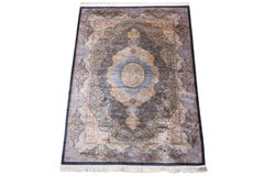 Tappeto Tabriz in pura seta trapuntato a mano