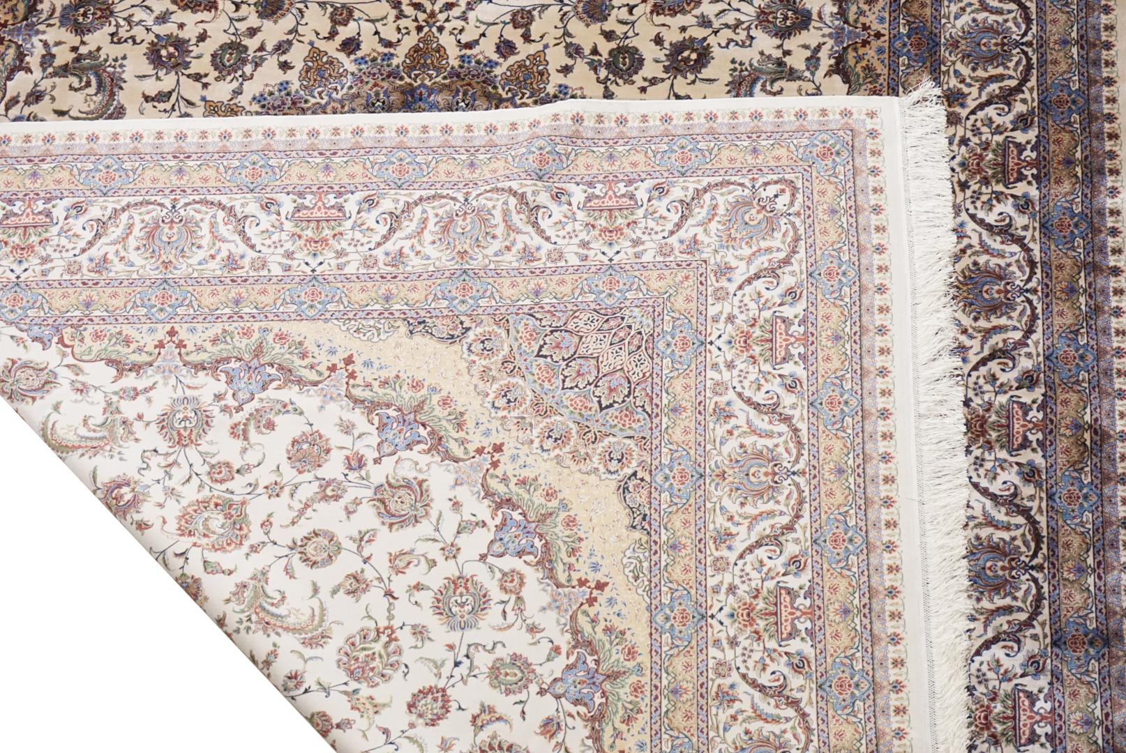 Pure Silk Tabriz Hand-Tufted Rug In New Condition For Sale In Laguna Hills, CA