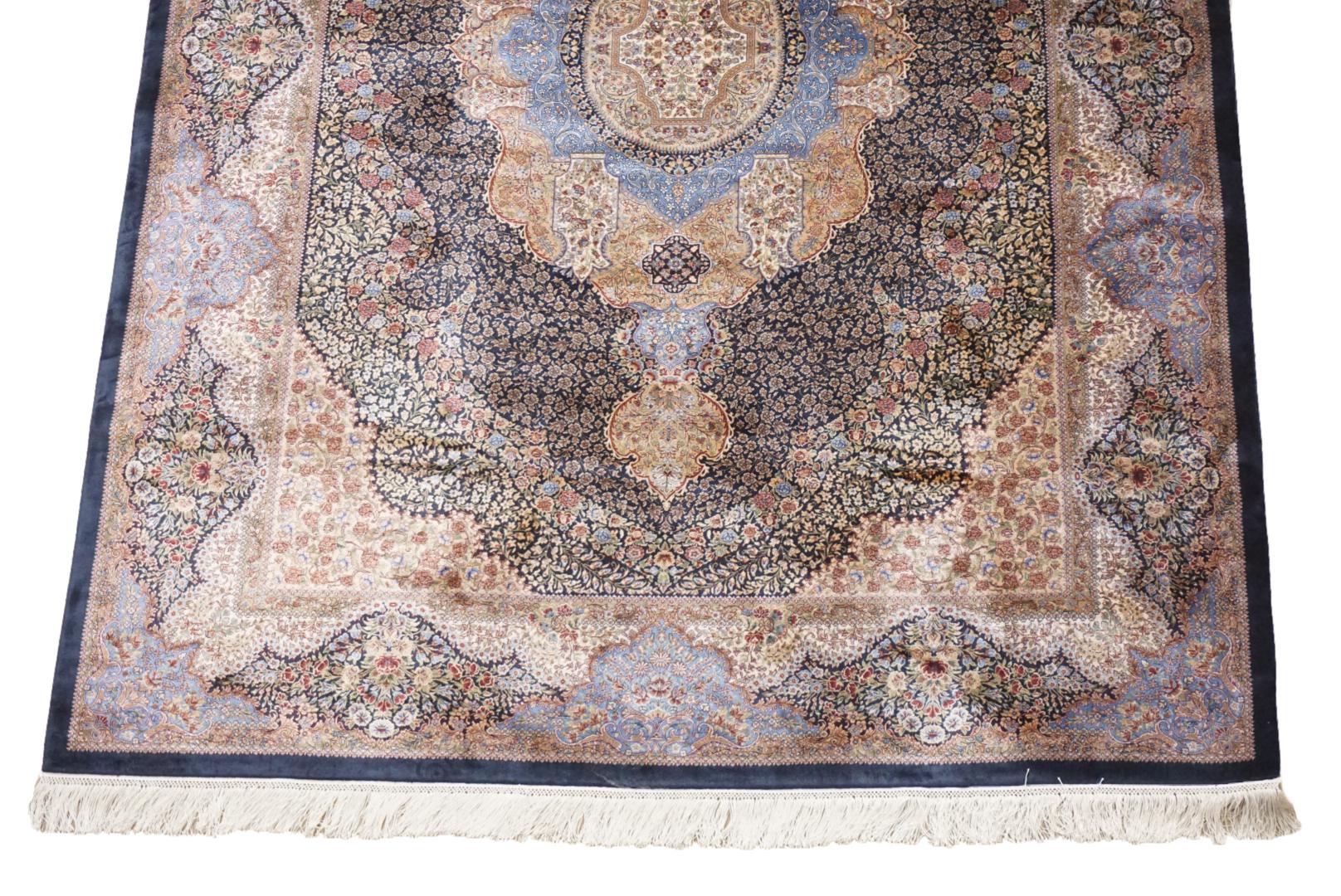 Pure Silk Tabriz Hand-Tufted Rug In New Condition For Sale In Laguna Hills, CA
