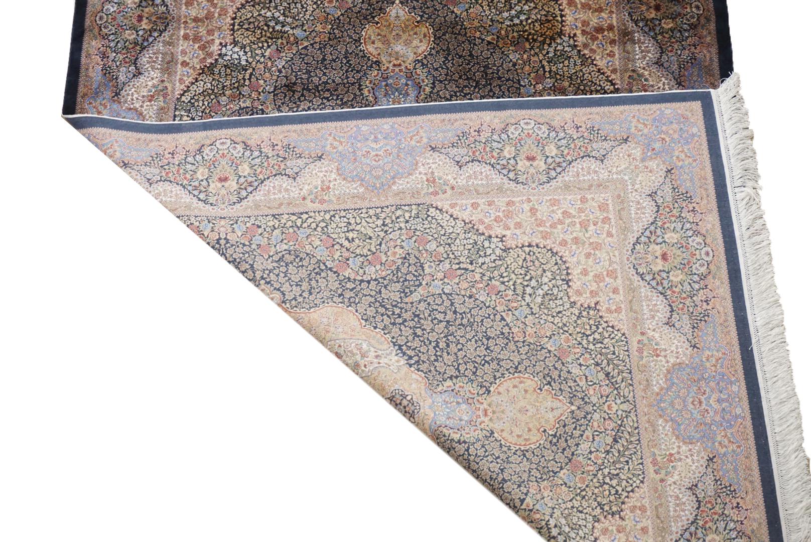 Contemporary Pure Silk Tabriz Hand-Tufted Rug For Sale