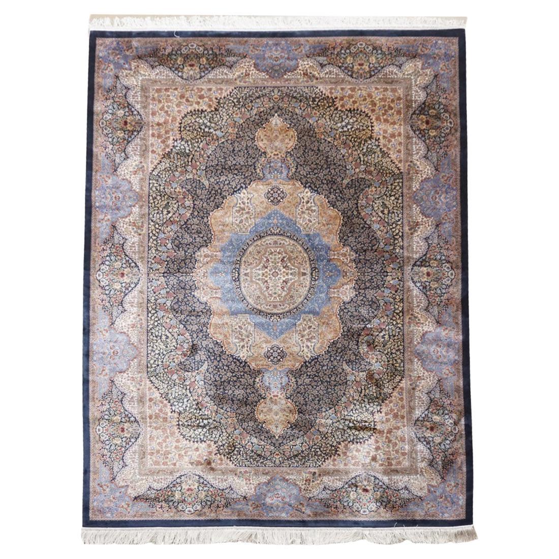 Handgetufteter Teppich aus Seiden-Tabriz