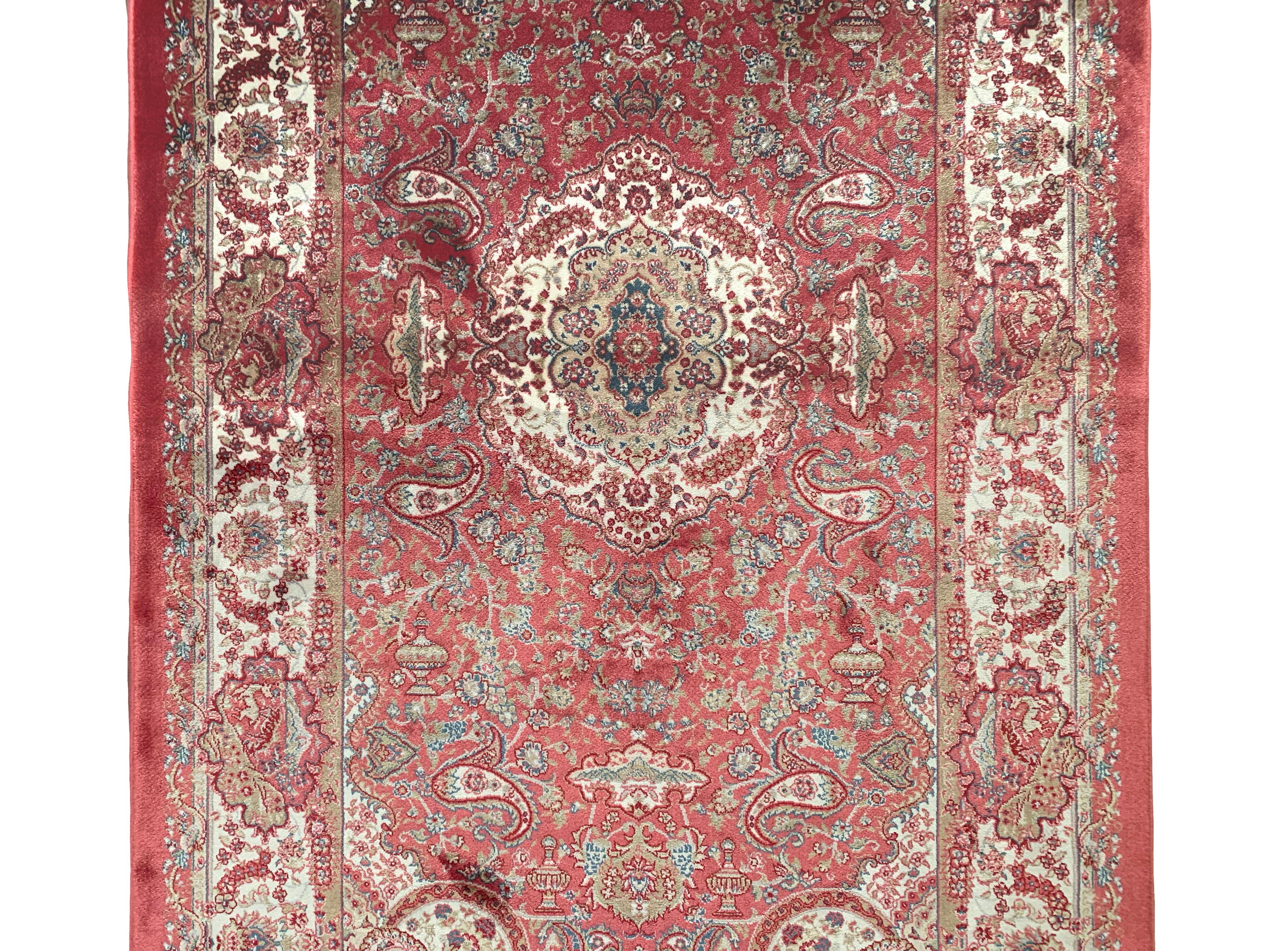 Türkischer Teppich aus reiner Seide, 1000 KPSI (Maschinell gefertigt) im Angebot