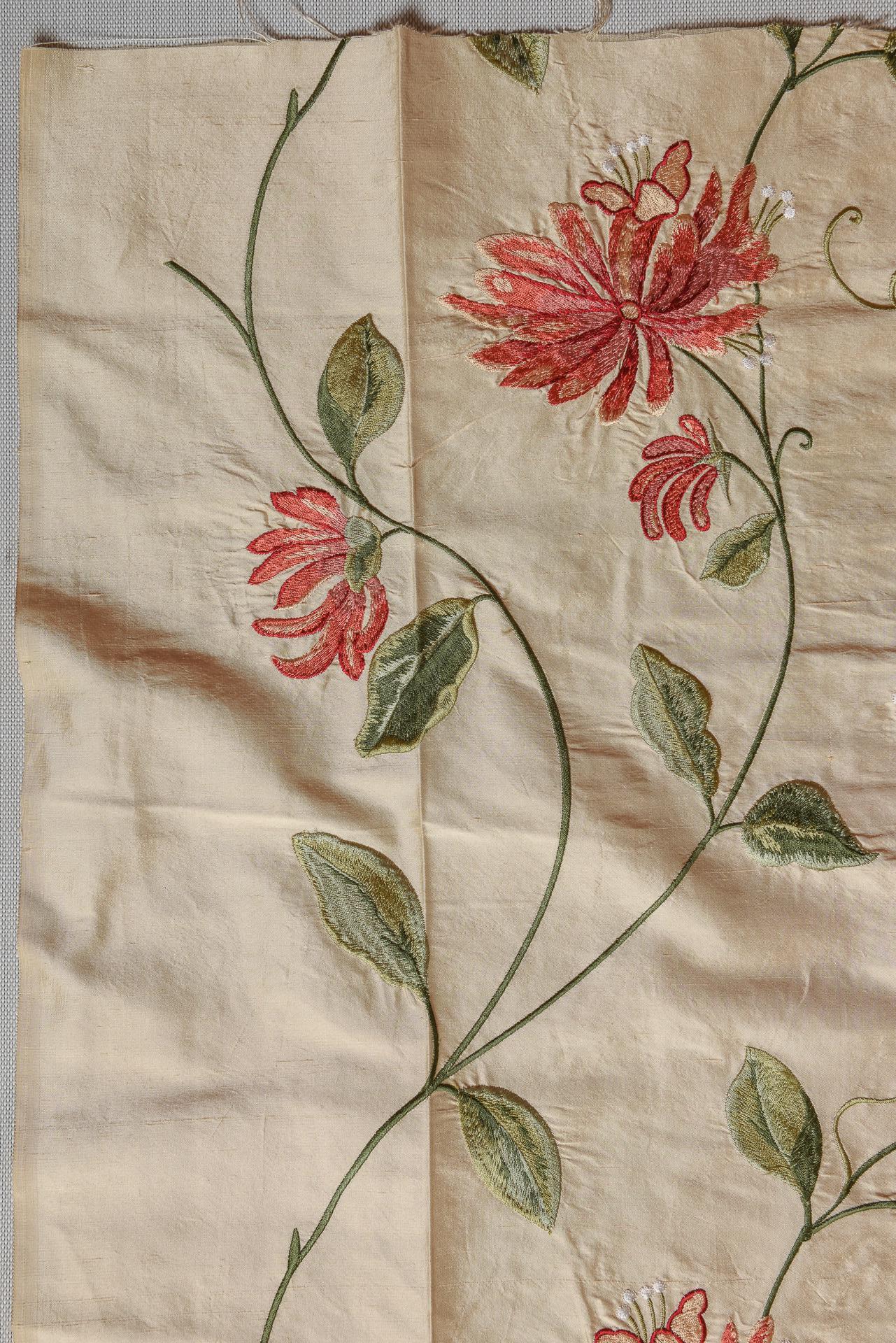 Other Pure Silk with Embroidered Flowers For Sale