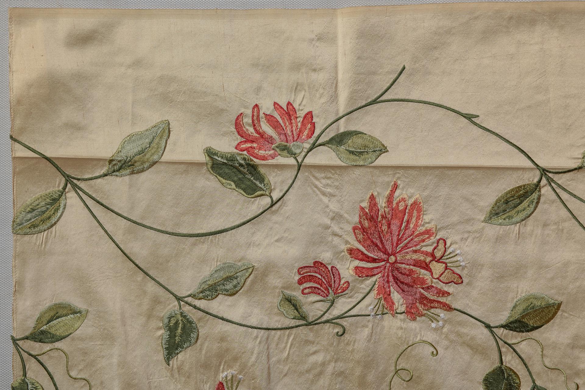 Pure Silk with Embroidered Flowers For Sale 1