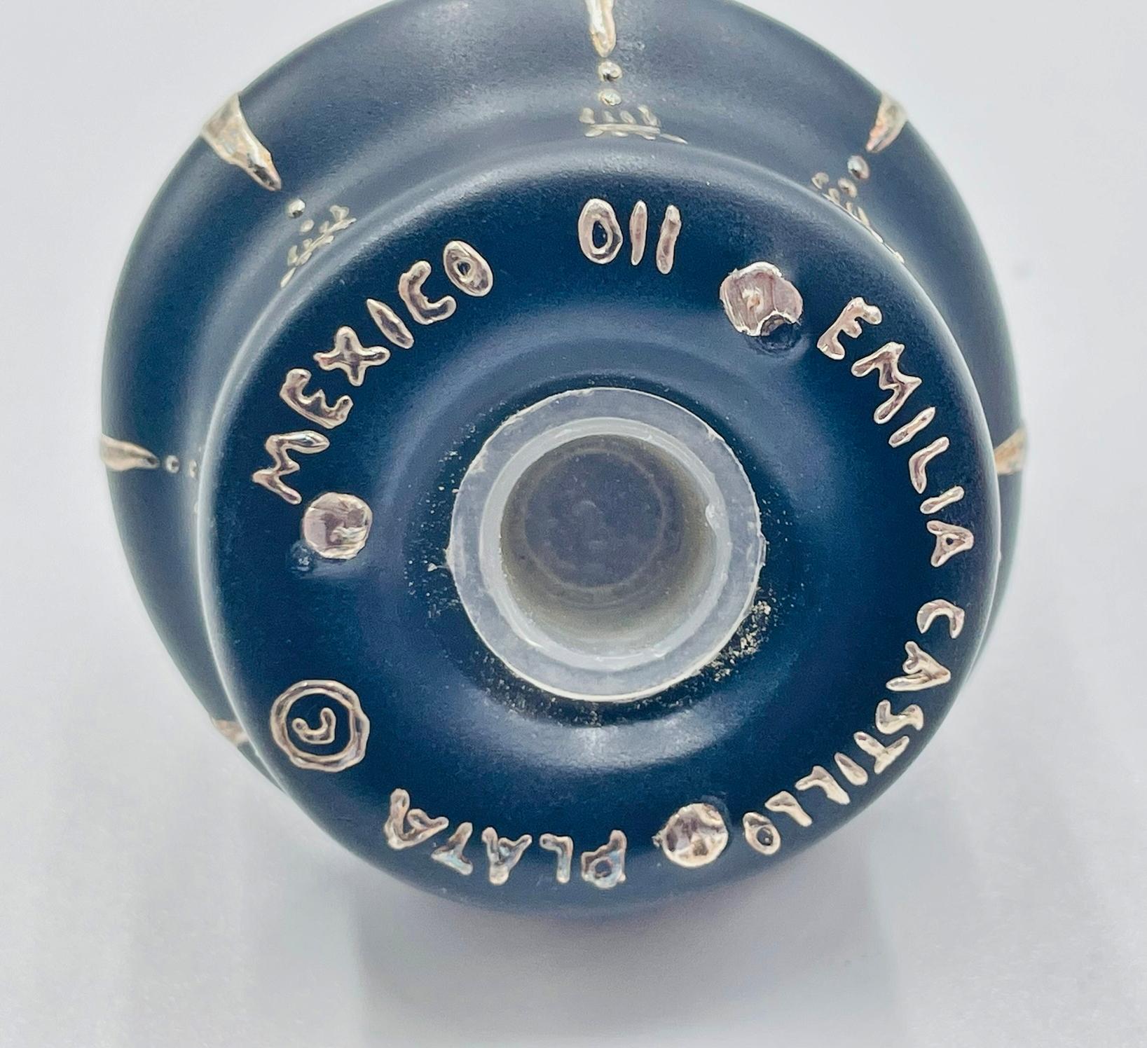 Salero y Pimentero Gato de Plata Pura y Porcelana de Emilia Castillo en venta 2