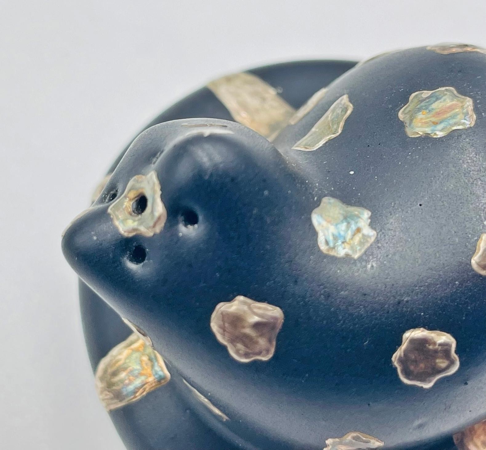 Salero y Pimentero Gato de Plata Pura y Porcelana de Emilia Castillo en venta 3