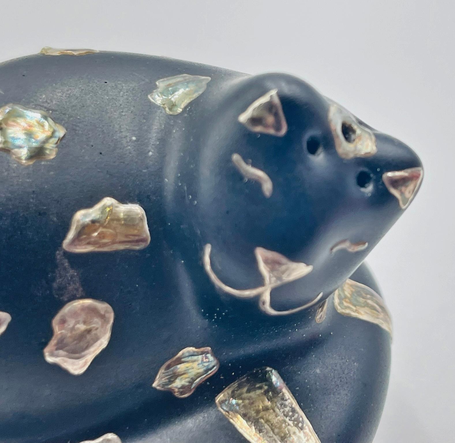 Salero y Pimentero Gato de Plata Pura y Porcelana de Emilia Castillo en venta 7