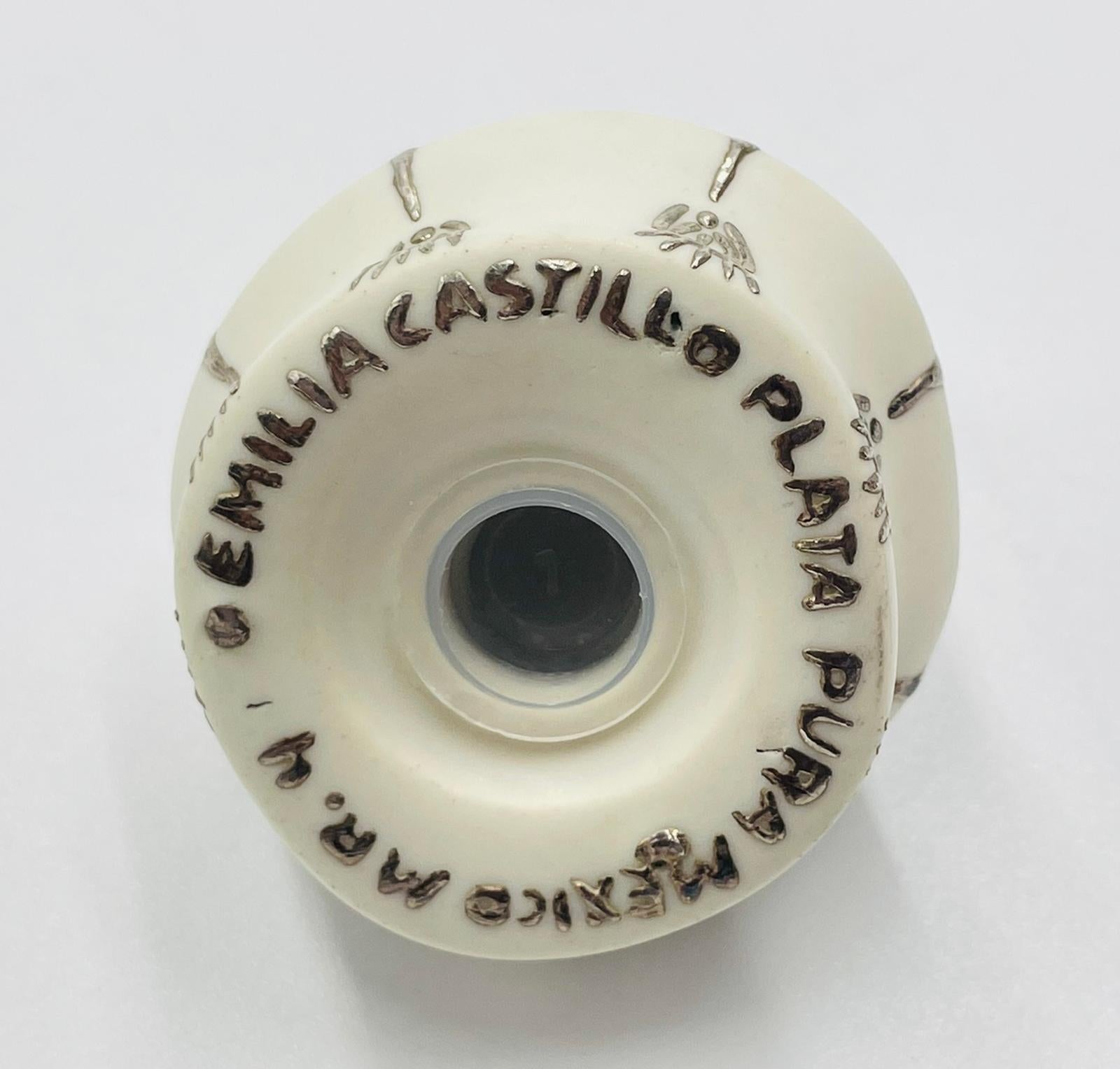 Salero y Pimentero Gato de Plata Pura y Porcelana de Emilia Castillo en venta 9