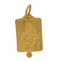 Pure solid 24 Karat Yellow Gold Diamond Jesus Pendant Charm