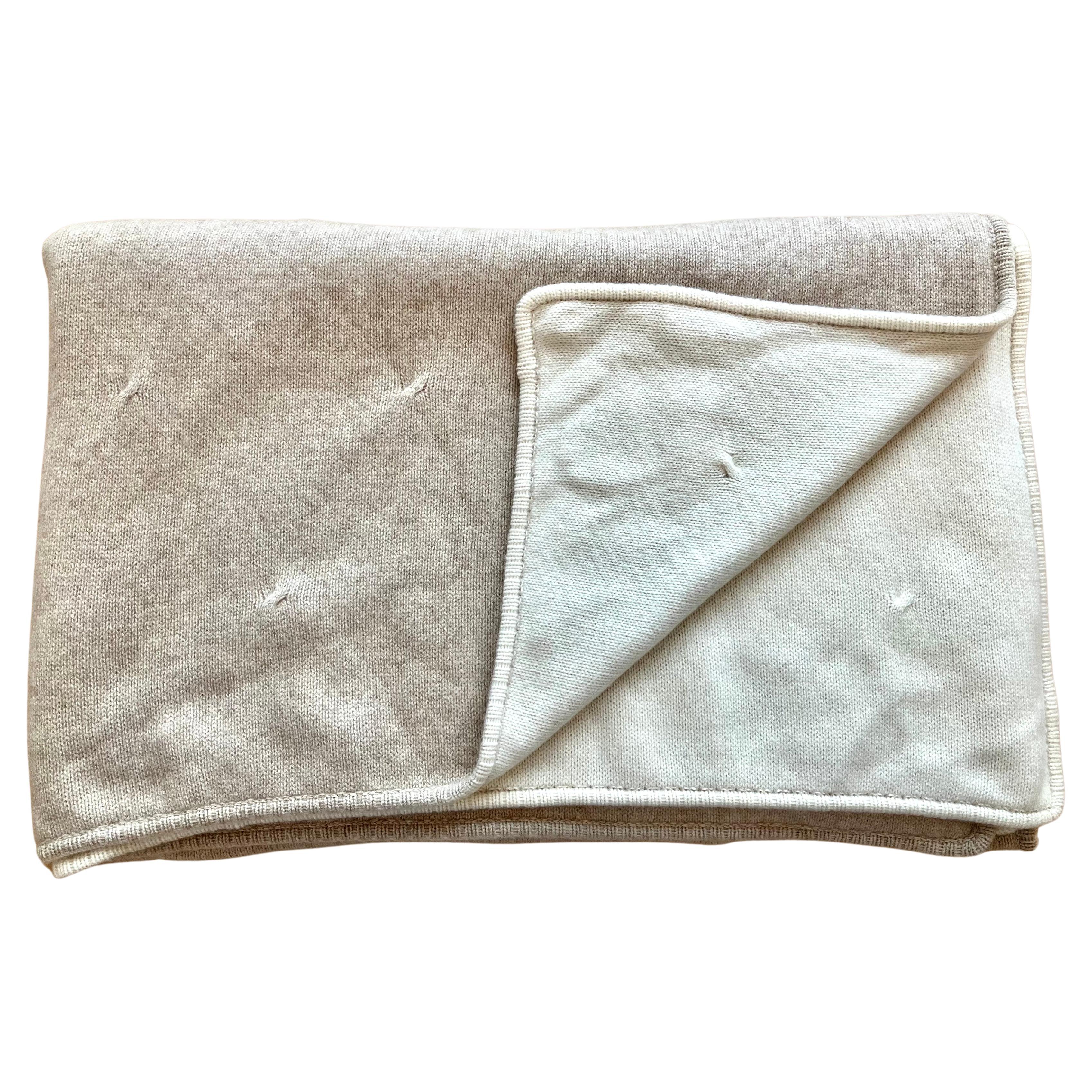 Pure White Cashmere Blanket by Corte di Kel, 200×140cm Luxurious Italian Blanket