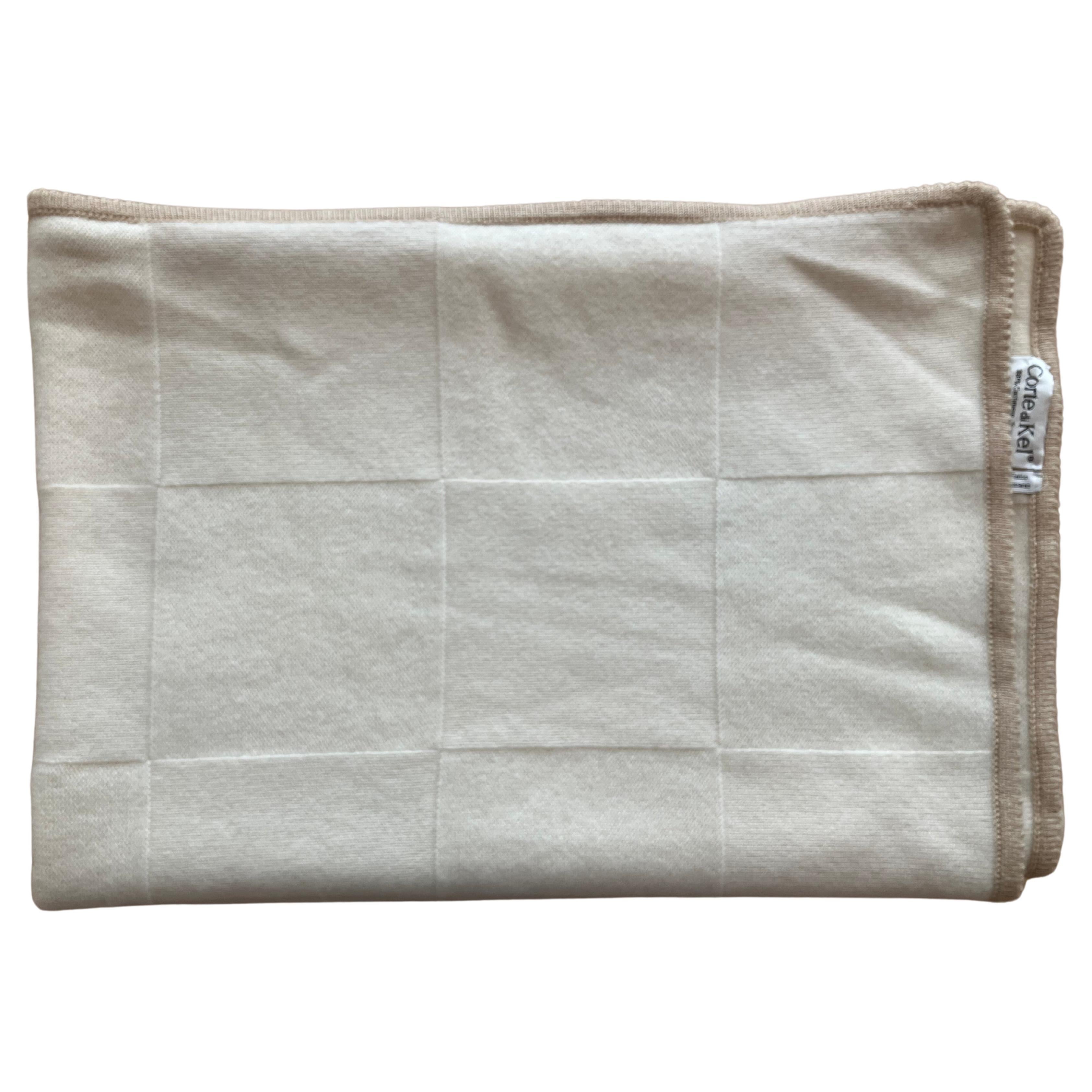 Pure White Cashmere Blanket by Corte di kel (Made in Perugia Italy,  190×150cm)