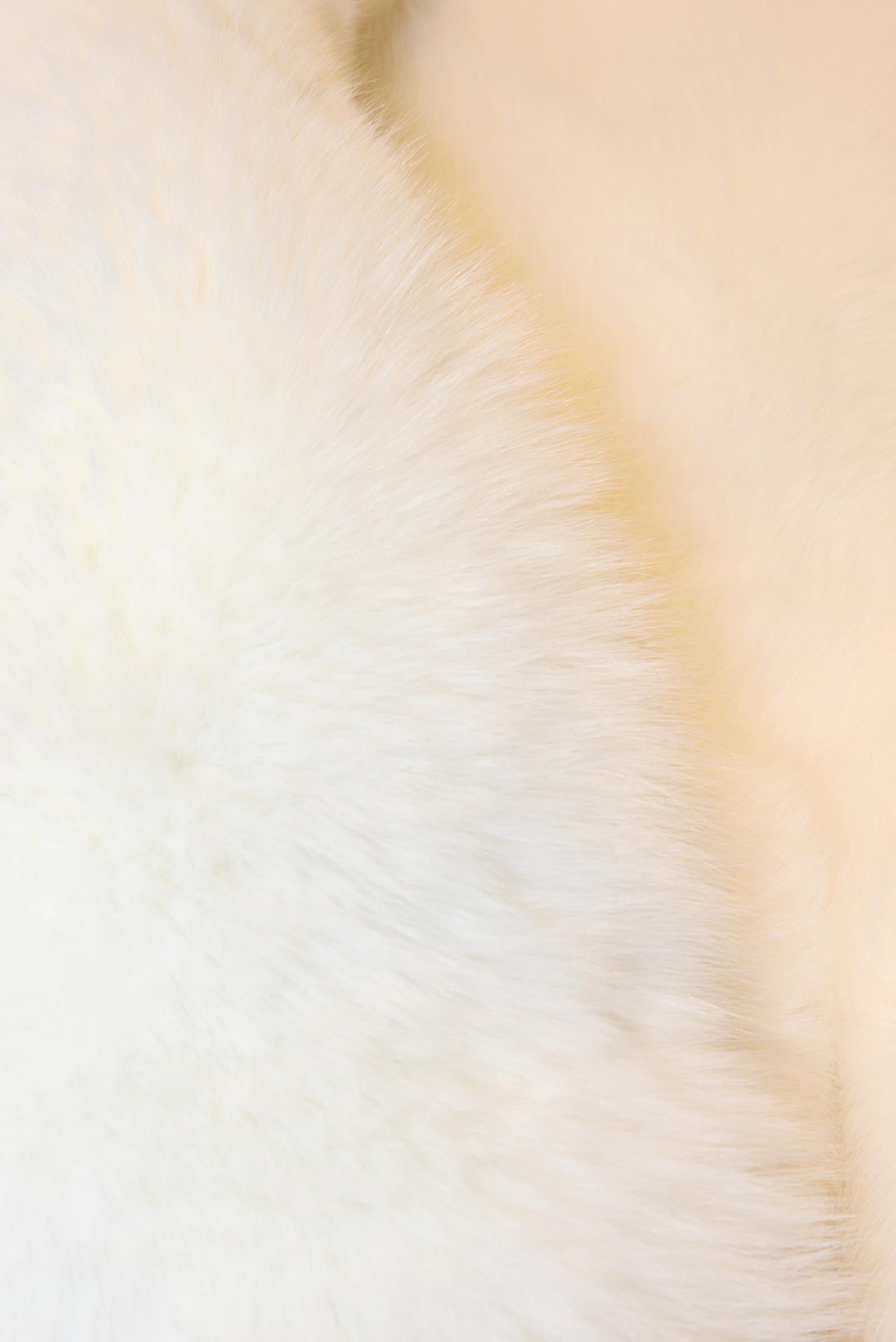 Pure White Scandinavian Fox Fur Plaid with Cashemire For Sale 1