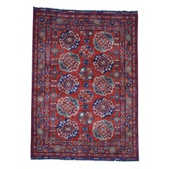 Pure Wool Afghan Ersari Elephant Feet Design Hand Knotted Rug