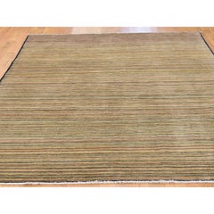 Pure Wool Hand Knotted Striped Peshawar Gabbeh Oriental Rug
