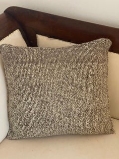 Organic Modern Pure Wool Handknitted “Alpine II” Pillow Down Deer Horn Buttons