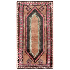 Pure Wool Honey Brown Persian Qashqai Hand Knotted Vintage Worn Down Clean Rug Pure Wool Honey Brown Persian Qashqai Hand Knotted Vintage Worn Down Clean Rug