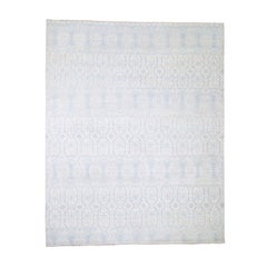 Pure Wool Ikat Design Hand Knotted Oriental Rug