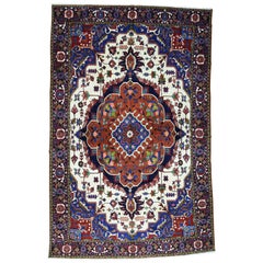 Pure Wool Mansion Size Persian Heriz Hand Knotted Rug