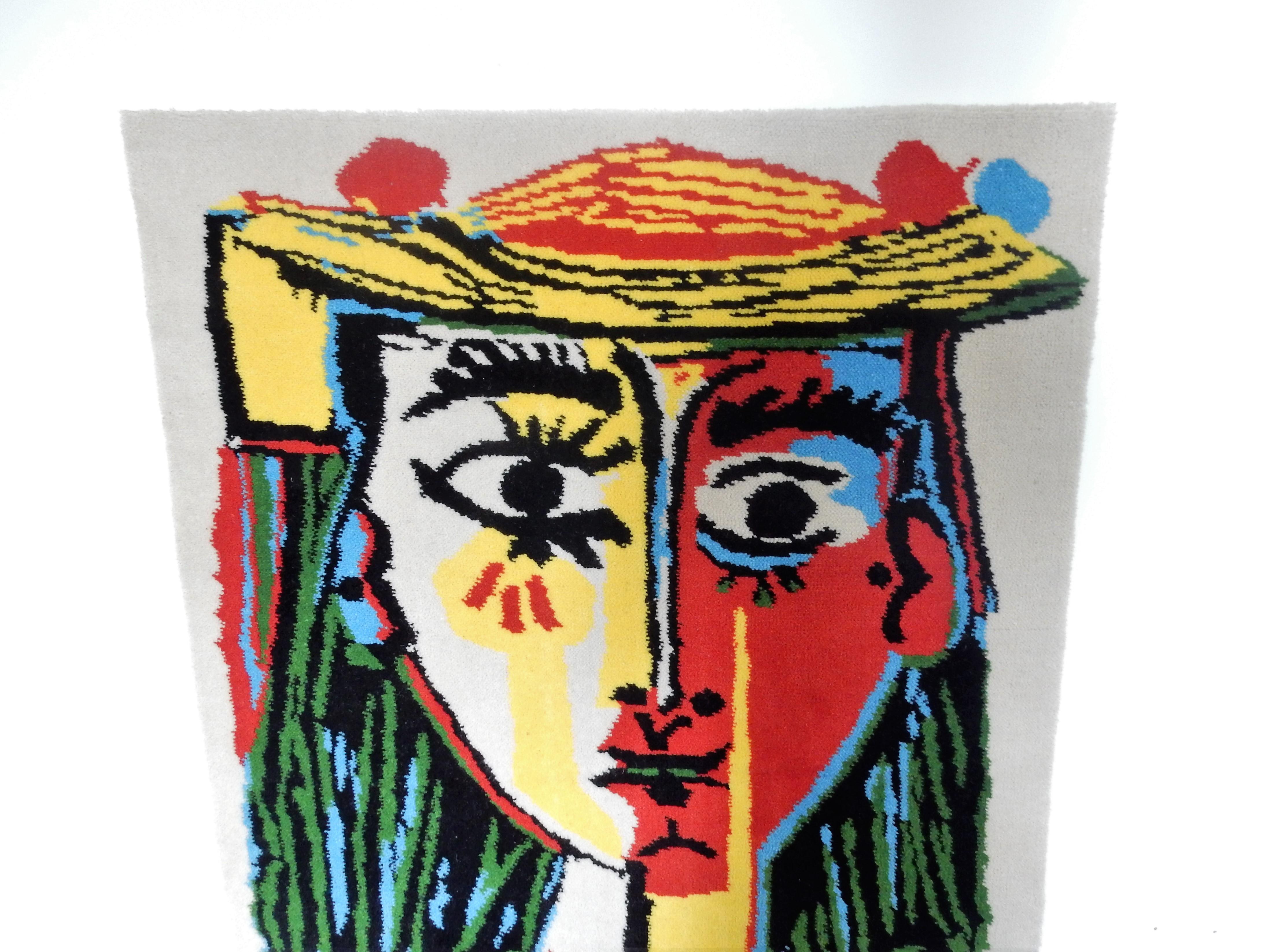 Late 20th Century Pure Wool After Pablo Picasso Tapestry by Desso, the Netherlands