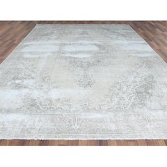 Pure Wool Vintage Zoroastrian Tebraz Clean with Some Parts of Wear Beautiful Rug