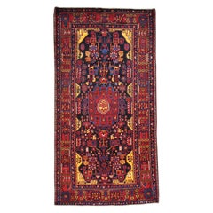Pure Wool Wide Runner Full Pile Persian Nahavand Oriental Rug