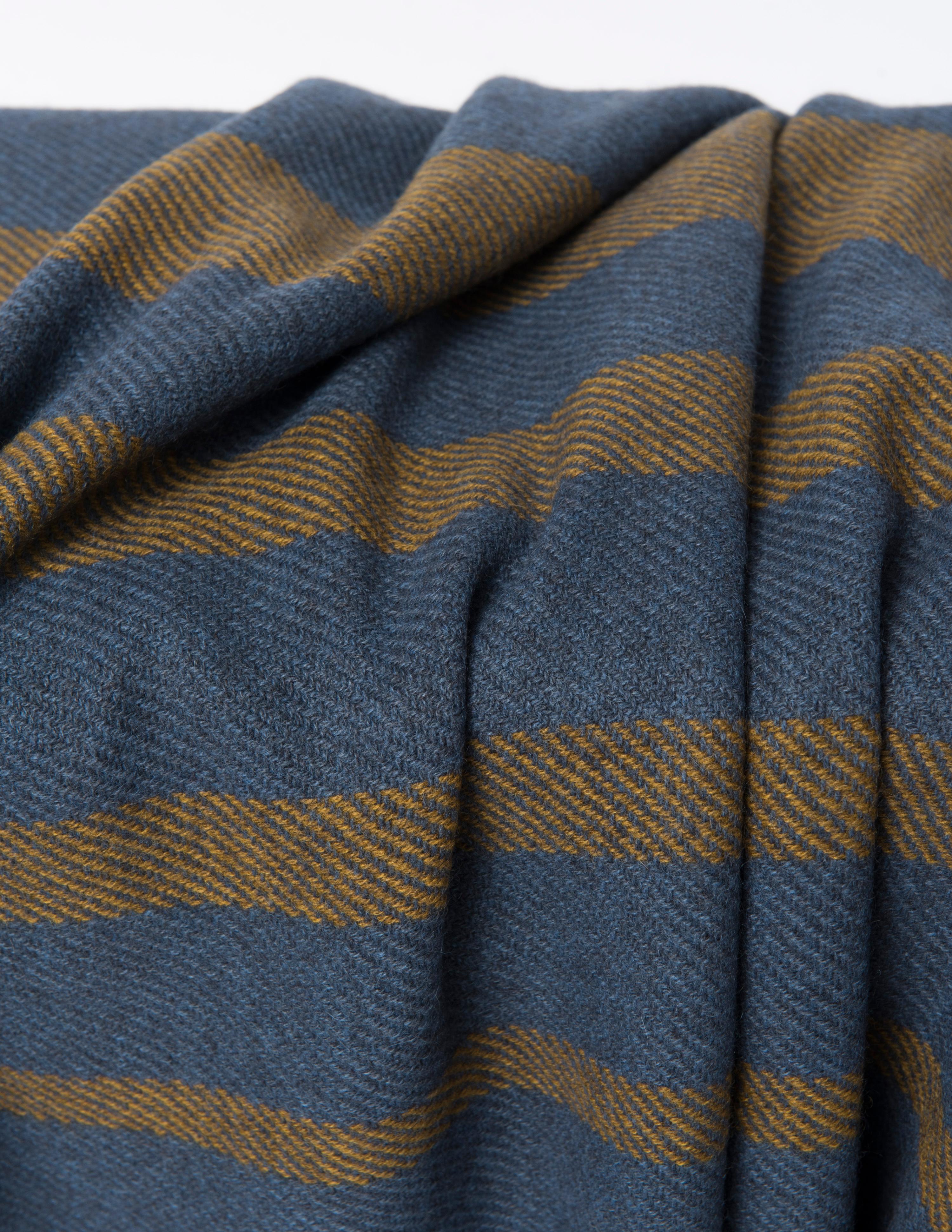 Pure Yak-Woll „Khullu“ Überdecken Handgefertigt in Nepal, Farbe Grau Marineblau - auf Lager im Angebot 3