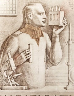 "Purification, " Art Deco Portrayal of Chemist for Water Treatment Plant