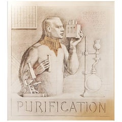 "Purification, " Art Deco Portrayal of Chemist for Water Treatment Plant