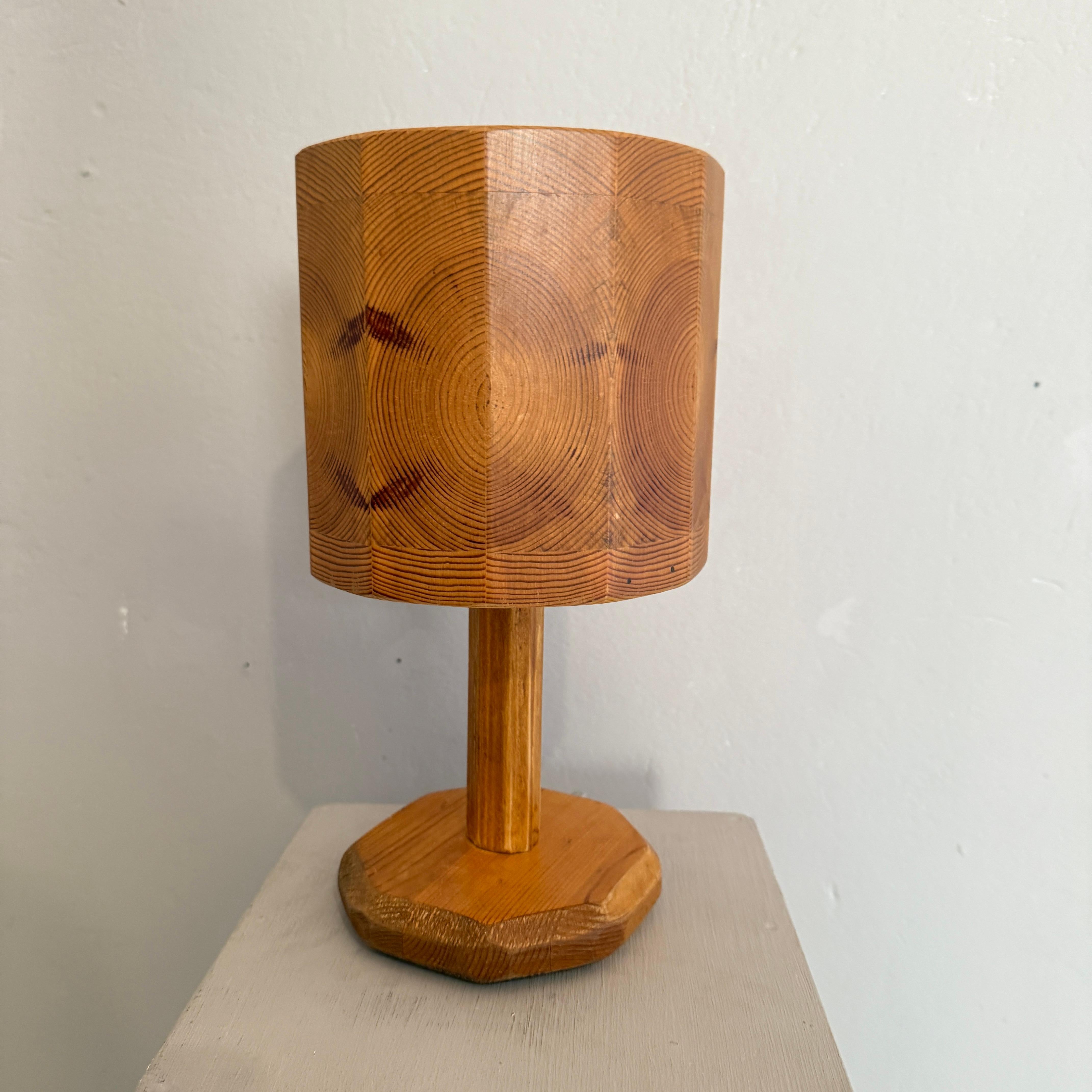 Country Puristic 1950s Pine Table Lamp in the Anthroposophical Style of Rudolf Steiner in vendita
