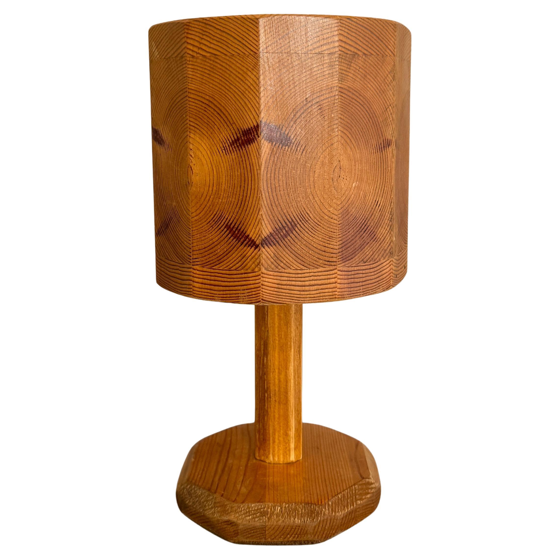 Puristic 1950s Pine Table Lamp in the Anthroposophical Style of Rudolf Steiner in vendita