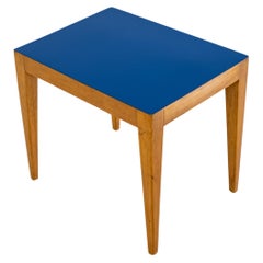 Puristic, Mediterranean Blue Top, Side Table Attr. to Gio Ponti, Italy, 1960s