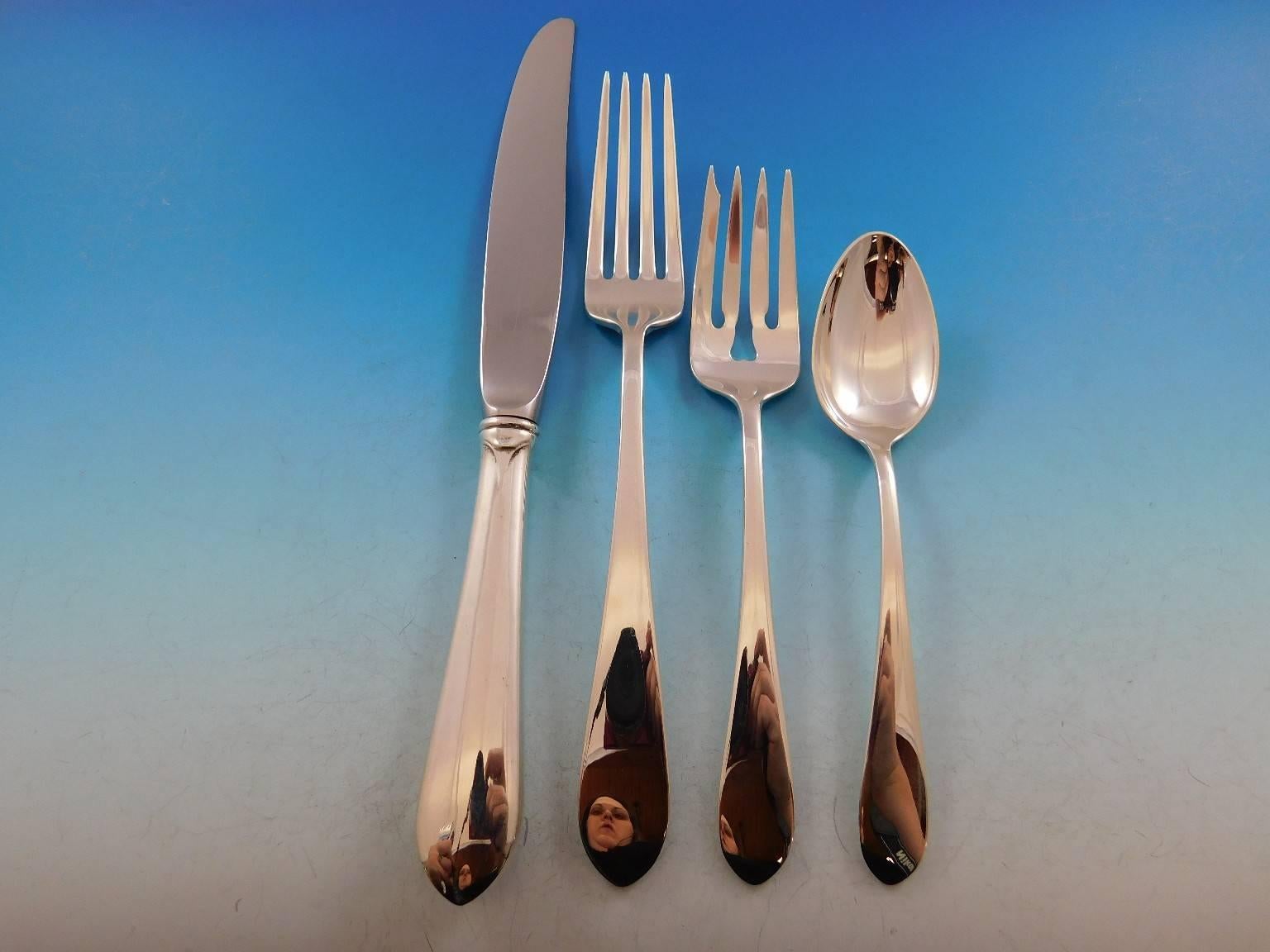 Monumental dinner and luncheon puritan by Gorham sterling silver flatware set - 96 pieces. This set includes:

12 dinner size knives, 9 3/4