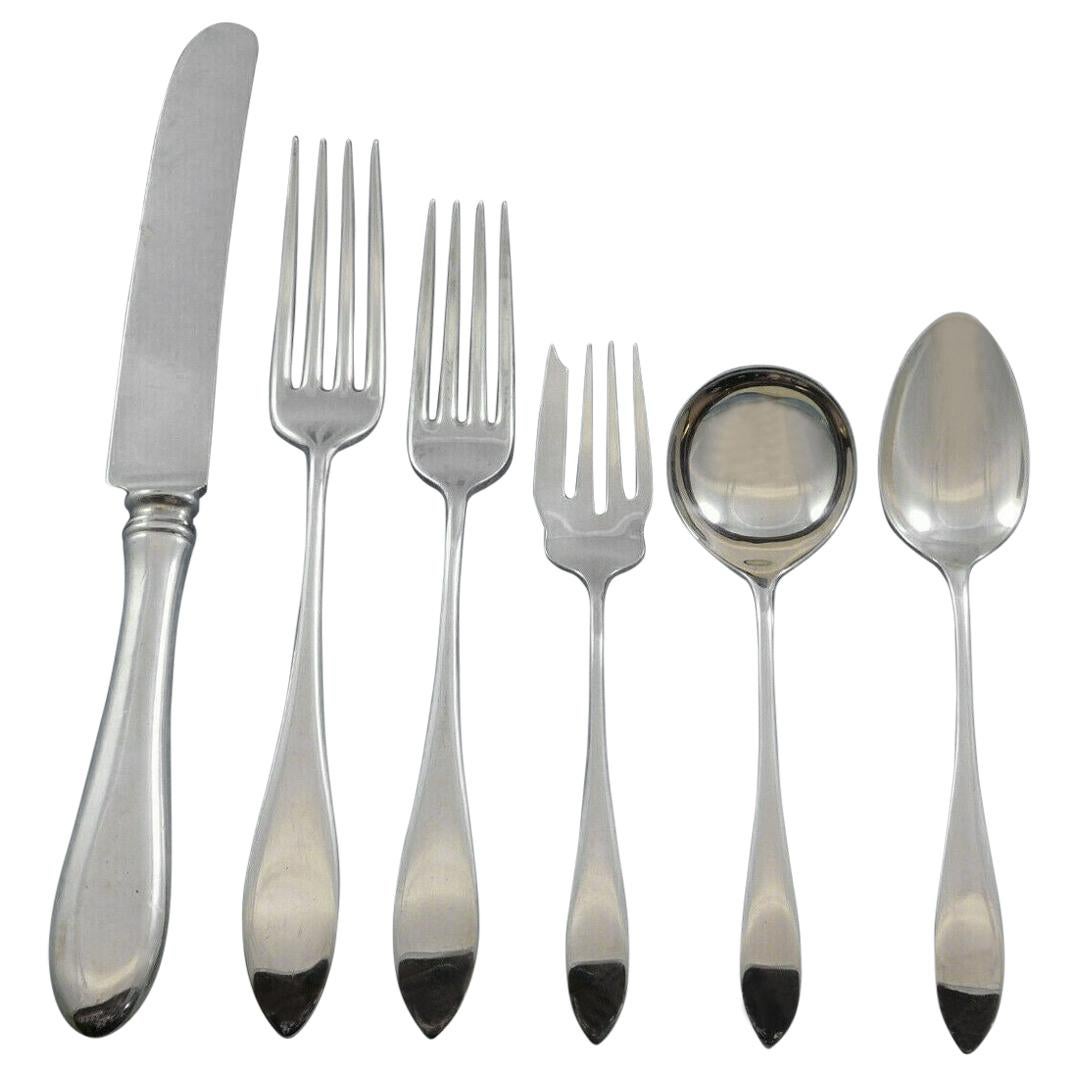 Puritan by Wallace Sterling Silver Flatware Set for 8 Service Dinner 55 Pcs For Sale