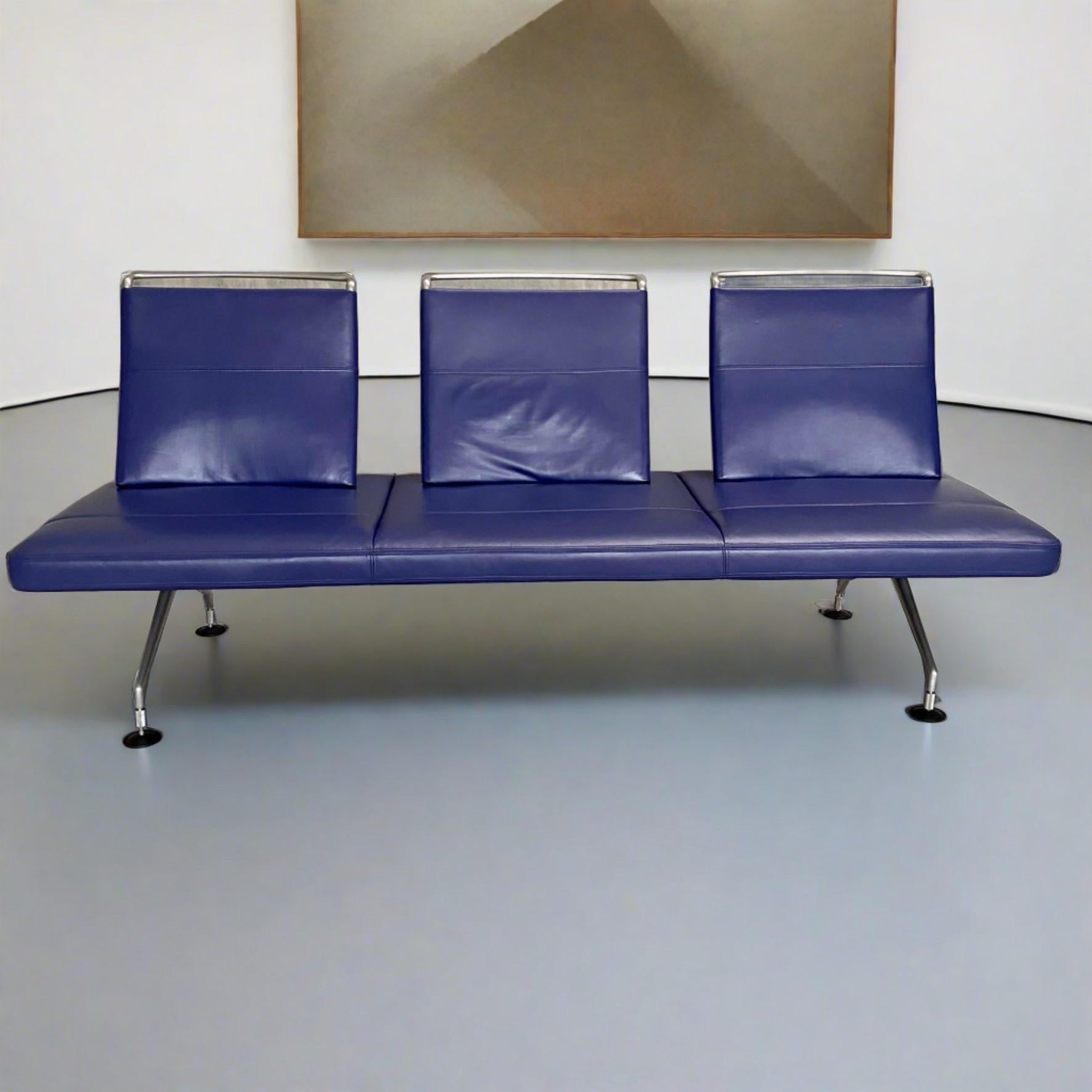 Sofa „Area“ aus lila Leder von Antonio Citterio für Vitra, Schweiz, 1980 (Moderne) im Angebot