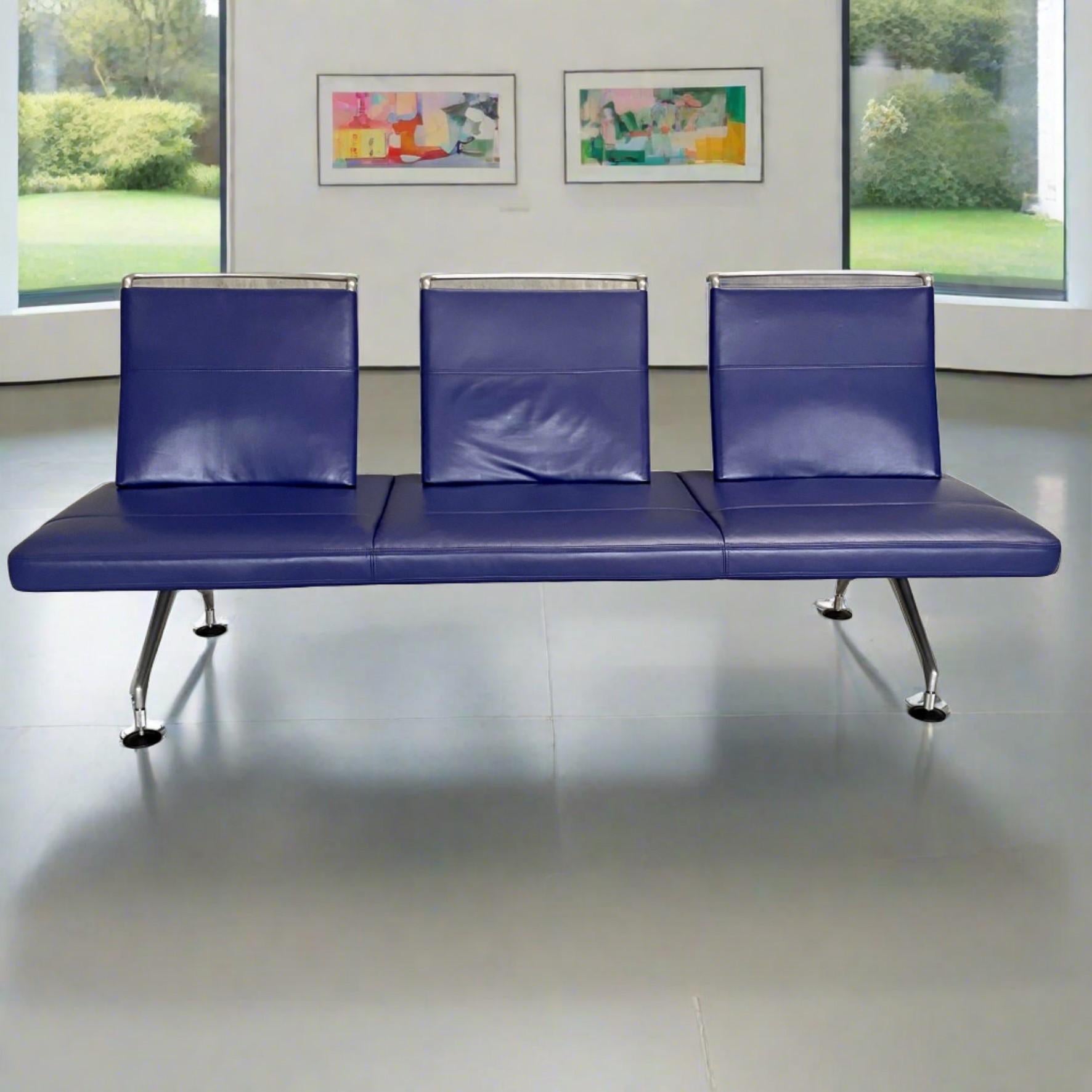 Sofa „Area“ aus lila Leder von Antonio Citterio für Vitra, Schweiz, 1980 im Zustand „Gut“ im Angebot in DE MEERN, NL