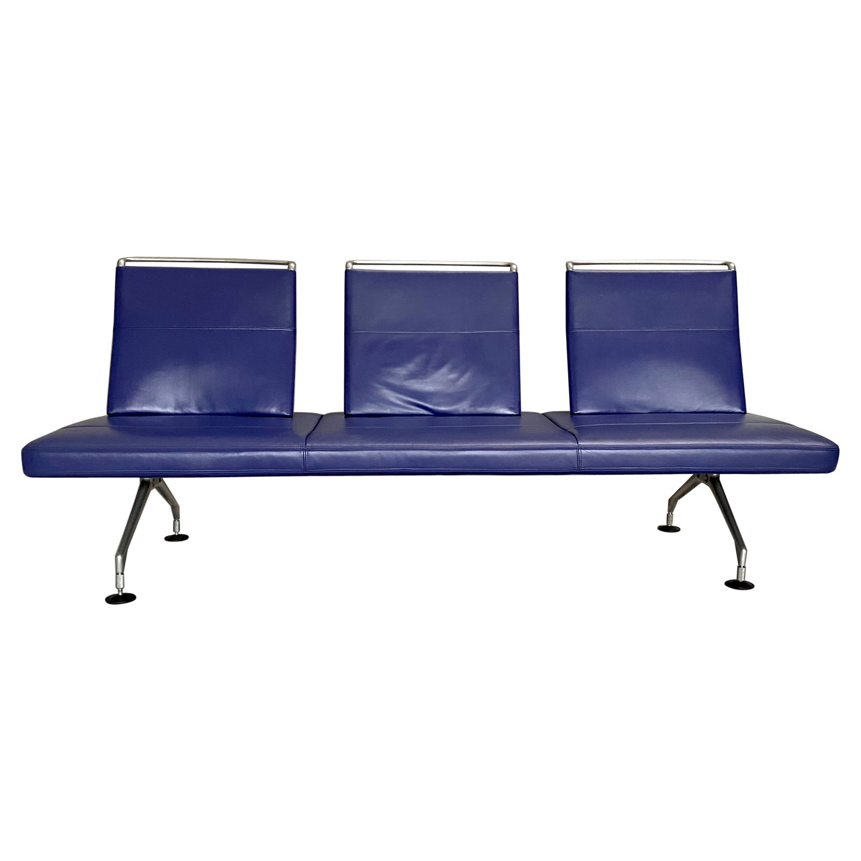 Purle Leather "Area" Sofa by Antonio Citterio for Vitra, Switzerland, 1980