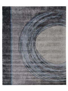 PURO Hand Tufted Contemporary Wool & Silk Rug in Blue and Rust Colours by Hands