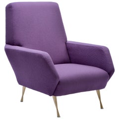 Purple Mid-Century Modern reupholstered ItalianlLounge Chair