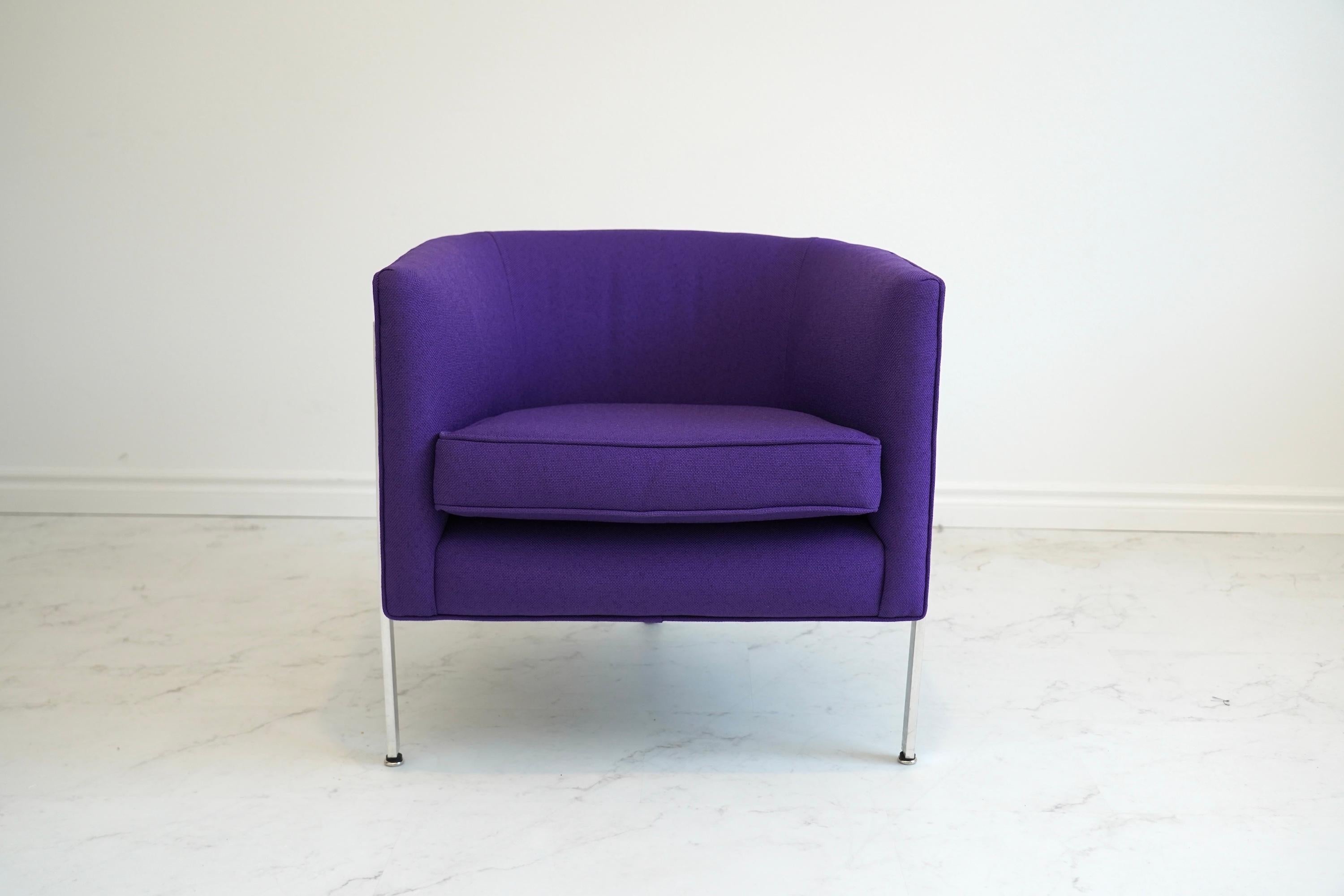 Mid-Century Modern Fauteuil de salon violet Harvey Probber, mi-siècle moderne, années 1960 en vente